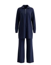 lacivert orkide modal yarım fermuarlı takım