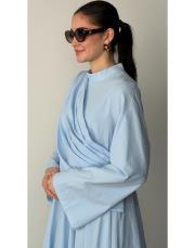 açık mavi pamuklı allerli elbise 3