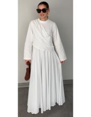 beyaz pamuklı allerli elbise 3