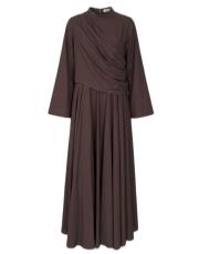 kahverengi pamuklı allerli elbise