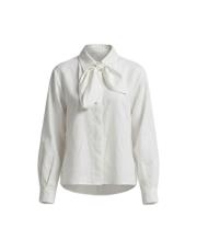 beyaz pamuklu seyyar fularlı gömlek