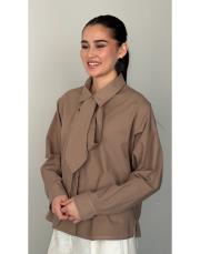 vizon pamuklu seyyar fularlı gömlek 2