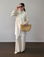 ekru tensel ara boy takım 3