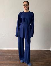 açık lacivert zambak modal volan formlu takım 2