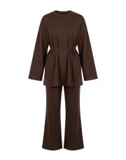 acı kahve zambak modal volan formlu takım