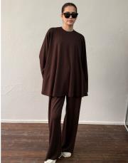 acı kahve zambak modal volan formlu takım 2