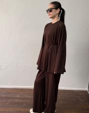 acı kahve zambak modal volan formlu takım 4