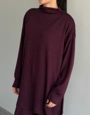 mürdüm şakayık modal taşlı takım 3