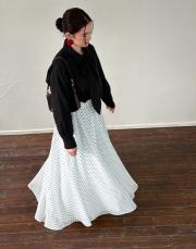 beyaz şifon pamuk astarlı etek 3