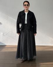 siyah şifon pamuk astarlı etek 2