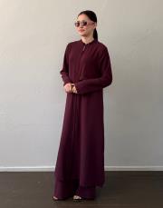 bordo gül aerobin uzun tunik takım 3