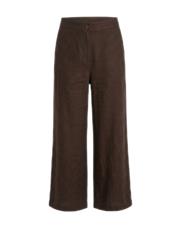 kahverengi %100 keten palazzo pantolon 4