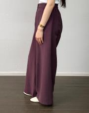 mürdüm tensel bol formlu pantolon 3