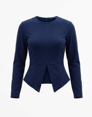 lacivert fulya modal bel oturtmalı bluz