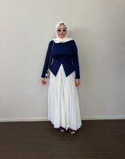 lacivert fulya modal bel oturtmalı bluz 2