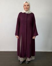 bordo müslin yırtmaçlı uzun tunik