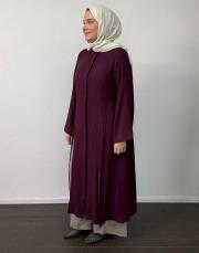 bordo müslin yırtmaçlı uzun tunik 3