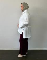 beyaz yasemin gofre ara boy gömlek 2