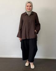 acı kahve yasemin gofre ara boy gömlek