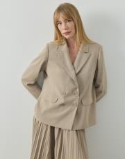 bej blazer plisole etekli takım 2