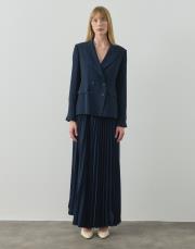 lacivert blazer plisole etekli takım
