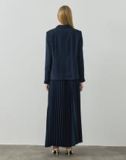 lacivert blazer plisole etekli takım 3
