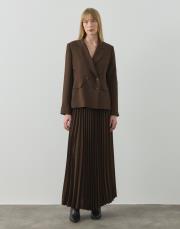 acı kahve blazer plisole etekli takım