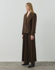 acı kahve blazer plisole etekli takım 2