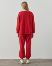 kırmızı %100 pamuk sweatshirt 5