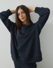 koyu lacivert %100 pamuk sweatshirt 4