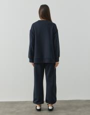 koyu lacivert %100 pamuk sweatshirt 5