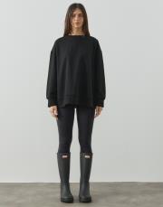 siyah %100 pamuk sweatshirt