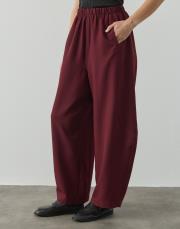 bordo double şalvar form pantolon 4