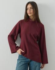 bordo double asimetrik tunik 2