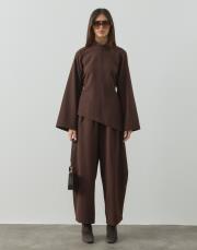 acı kahve double asimetrik tunik